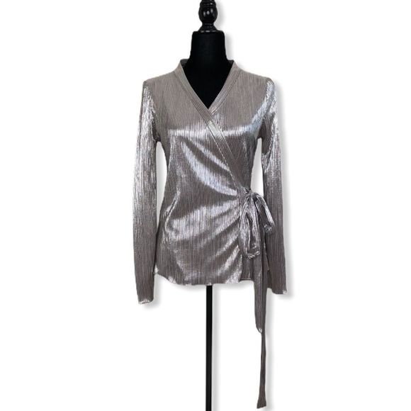 Do+Be Silver Ribbed Wrap Belted Cardigan Tie Top - Picture 4 of 13